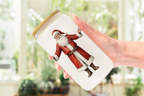 Glass Can Classic Santa Claus Sublimation artnoy 