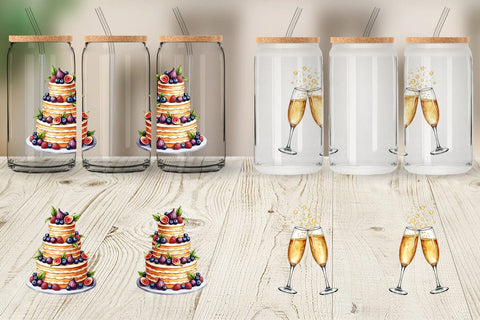 Glass Can Classic Wedding Cakes and Celebrations Sublimation artnoy 