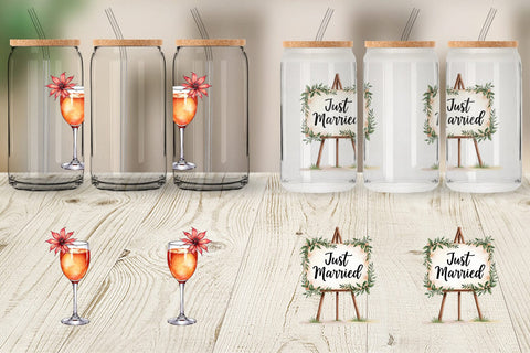 Glass Can Classic Wedding Cakes and Celebrations Sublimation artnoy 