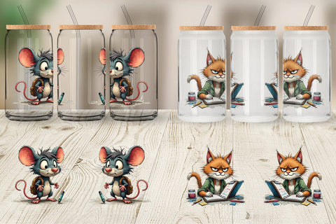 Glass Can Classroom Chaos Critters Sublimation artnoy 