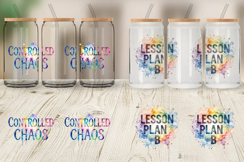 Glass Can Classroom Chaos Quotes Sublimation artnoy 
