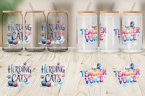 Glass Can Classroom Chaos Quotes Sublimation artnoy 