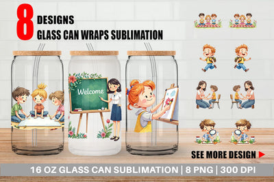 Glass Can Classroom Moments Sublimation artnoy 