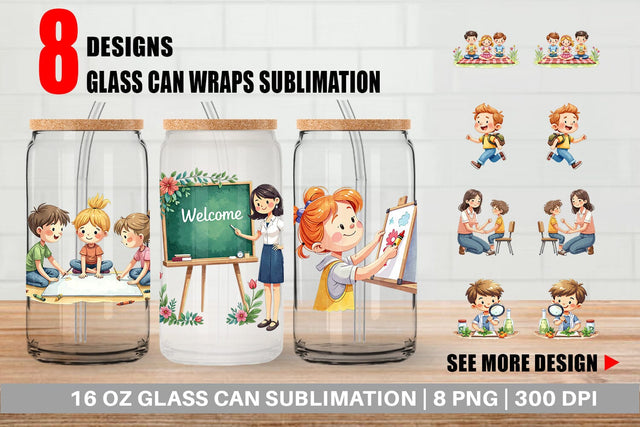 Glass Can Classroom Moments Sublimation artnoy 
