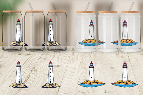 Glass Can Cliff Lighthouse Sublimation artnoy 