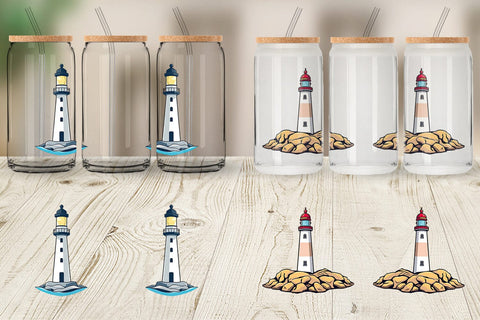 Glass Can Cliff Lighthouse Sublimation artnoy 