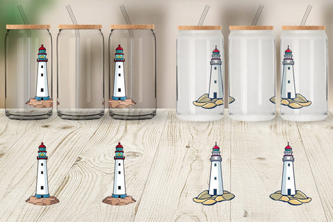 Glass Can Cliff Lighthouse Sublimation artnoy 