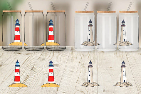 Glass Can Cliff Lighthouse Sublimation artnoy 
