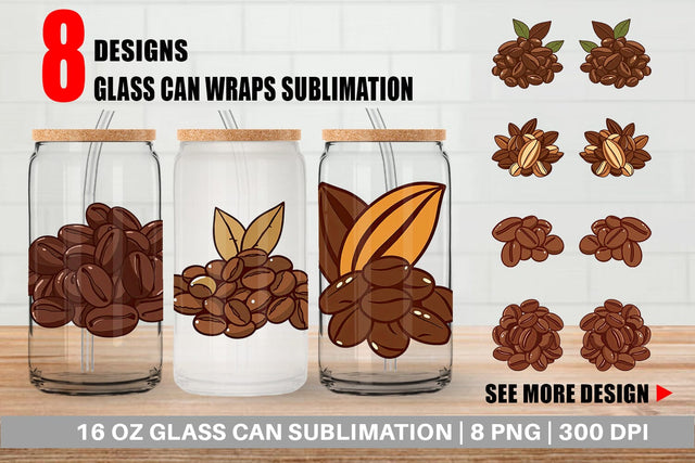 Glass Can Cocoa Beans Sublimation artnoy 