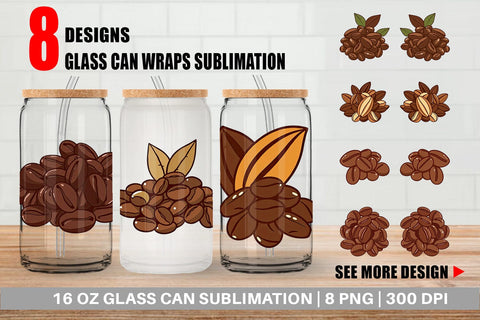 Glass Can Cocoa Beans Sublimation artnoy 