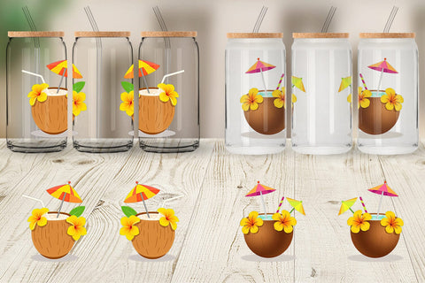 Glass Can Coconut Drink Sublimation artnoy 
