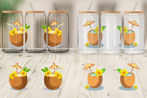 Glass Can Coconut Drink Sublimation artnoy 