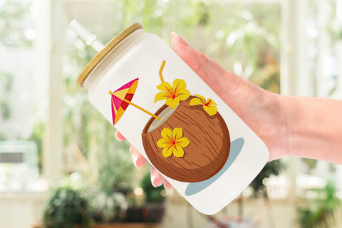 Glass Can Coconut Drink Sublimation artnoy 