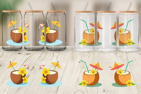 Glass Can Coconut Drink Sublimation artnoy 