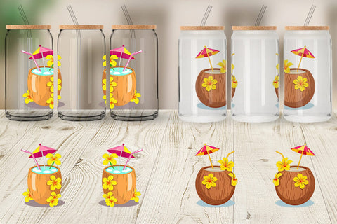 Glass Can Coconut Drink Sublimation artnoy 
