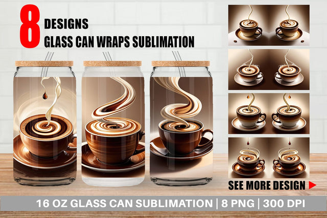 Glass Can Coffee Cup Sublimation artnoy 