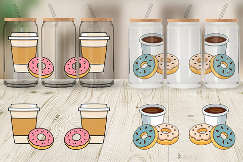 Glass Can Coffee Donut Sublimation artnoy 