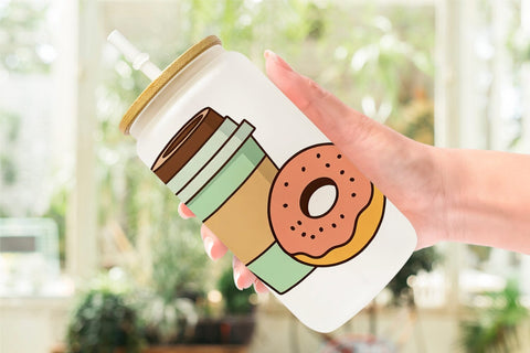 Glass Can Coffee Donut Sublimation artnoy 