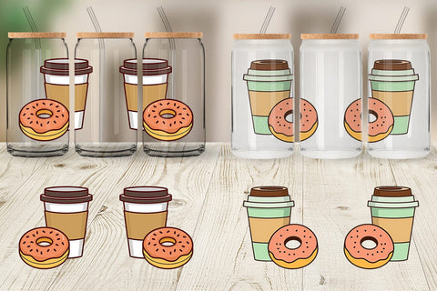 Glass Can Coffee Donut Sublimation artnoy 