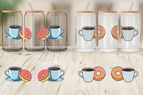 Glass Can Coffee Donut Sublimation artnoy 