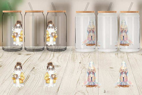 Glass Can Coffee Lover Mom Ghost Sublimation artnoy 