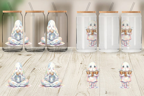 Glass Can Coffee Lover Mom Ghost Sublimation artnoy 