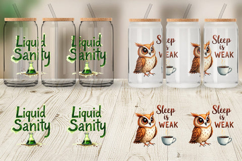 Glass Can Coffee Skull Humor Sarcastic Quotes Sublimation artnoy 