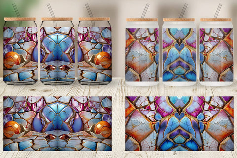 Glass Can Colorful Liquid Marble Sublimation artnoy 