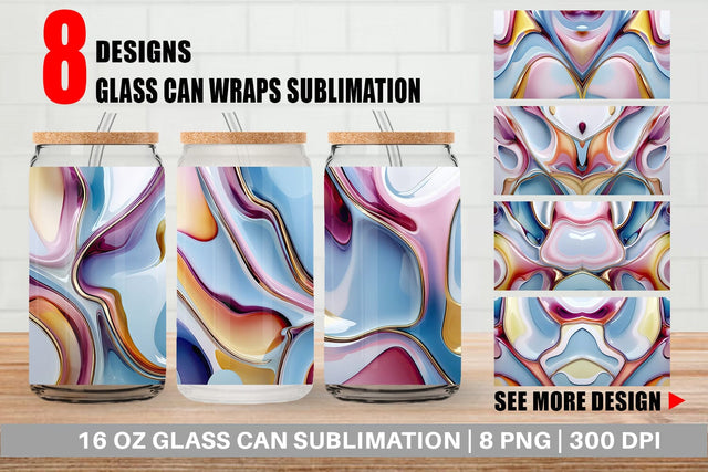 Glass Can Colorful Liquid Sublimation artnoy 