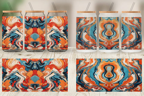 Glass Can Colorful Marble Sublimation artnoy 