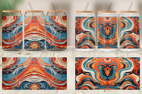 Glass Can Colorful Marble Sublimation artnoy 