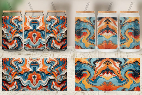 Glass Can Colorful Marble Sublimation artnoy 