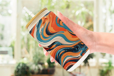 Glass Can Colorful Marble Sublimation artnoy 