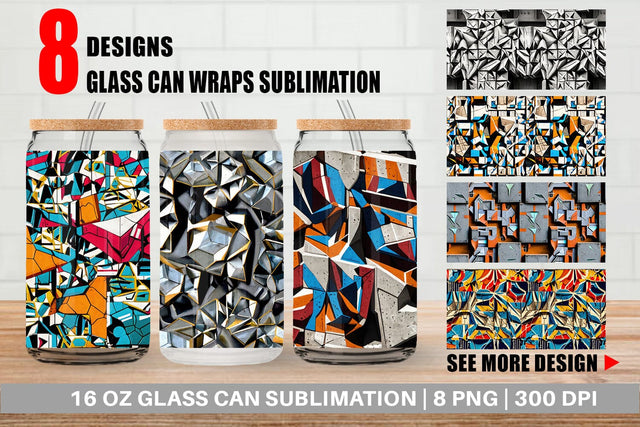 Glass Can Concrete Wall Pattern Sublimation artnoy 