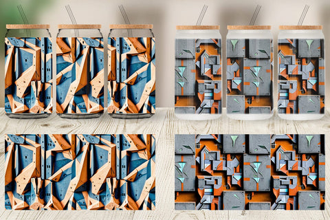 Glass Can Concrete Wall Pattern Sublimation artnoy 