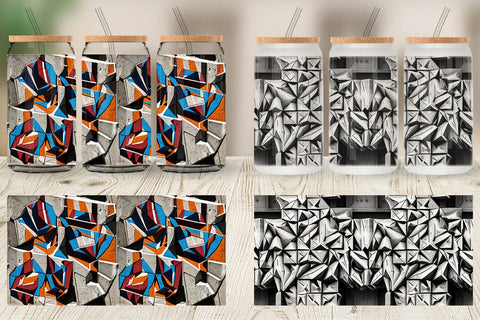 Glass Can Concrete Wall Pattern Sublimation artnoy 