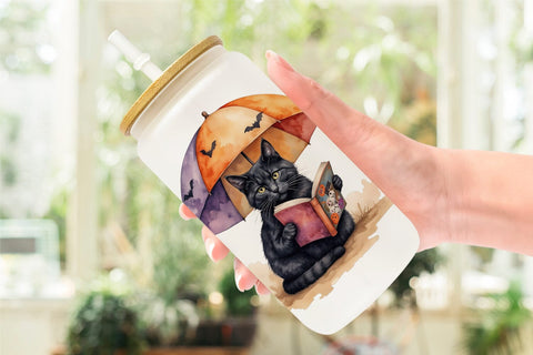 Glass Can Cool Cat Summerween Sublimation artnoy 