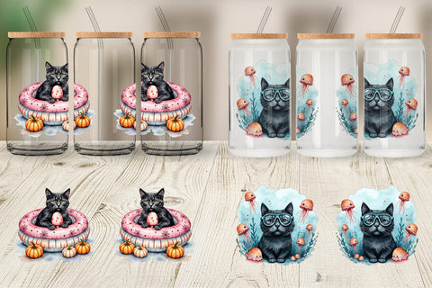 Glass Can Cool Cat Summerween Sublimation artnoy 