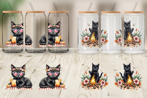 Glass Can Cool Cat Summerween Sublimation artnoy 