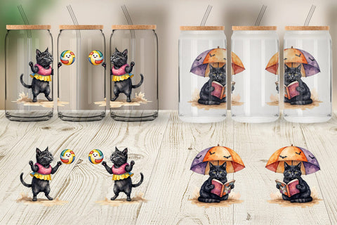 Glass Can Cool Cat Summerween Sublimation artnoy 