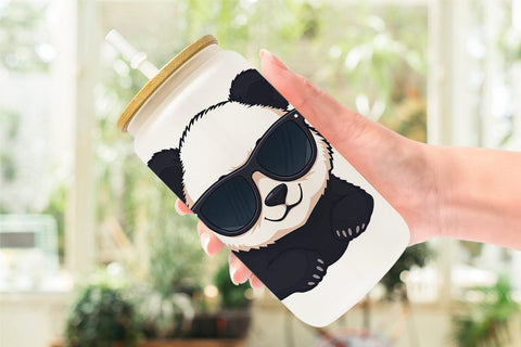 Glass Can Cool Panda Sublimation artnoy 