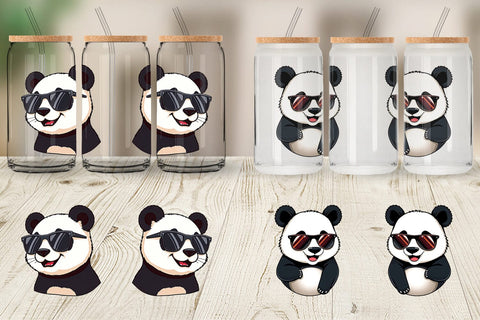 Glass Can Cool Panda Sublimation artnoy 