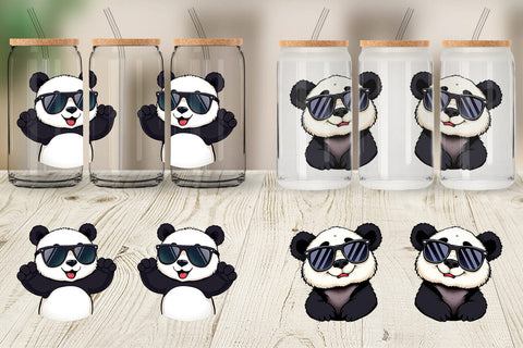 Glass Can Cool Panda Sublimation artnoy 