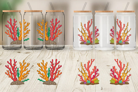 Glass Can Coral Reef Sublimation artnoy 