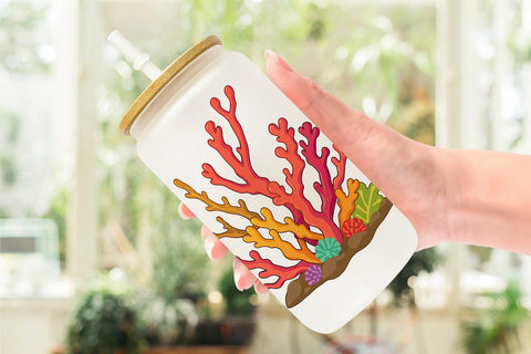 Glass Can Coral Reef Sublimation artnoy 