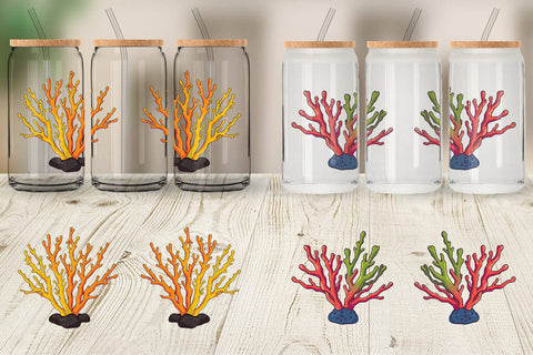 Glass Can Coral Reef Sublimation artnoy 