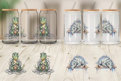 Glass Can Corporate Burnout Dino Sublimation artnoy 