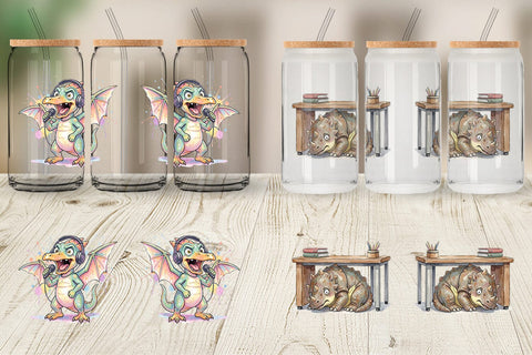 Glass Can Corporate Burnout Dino Sublimation artnoy 