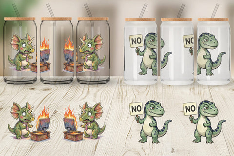 Glass Can Corporate Burnout Dino Sublimation artnoy 