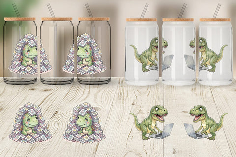 Glass Can Corporate Burnout Dino Sublimation artnoy 
